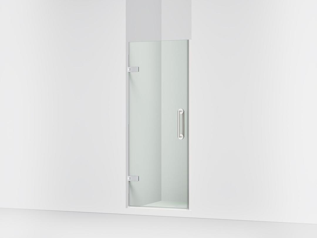 Kohler ComponentsE Frameless pivot shower door, 71-5/8'' H x 29-5/8 - 30-3/8'' W, with 3/8'' thick Crystal Clear glass - Bright Polished Silver by Kohler