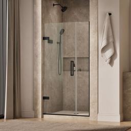 Kohler ComposedE Frameless pivot shower door, 71-9/16'' H x 39-5/8 - 40-3/8'' W, with 3/8'' thick Crystal Clear glass - Matte Black - image 2