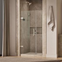 Kohler ComposedE Frameless pivot shower door, 71-9/16'' H x 39-5/8 - 40-3/8'' W, with 3/8'' thick Crystal Clear glass - Anodized Brushed Nickel - image 2