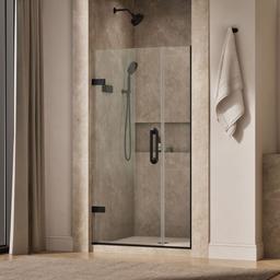 Kohler ComponentsE Frameless pivot shower door, 71-9/16'' H x 33-5/8 - 34-3/8'' W, with 3/8'' thick Crystal Clear glass - Matte Black - image 2