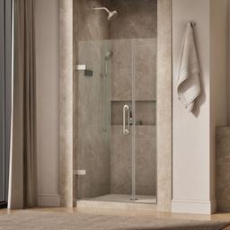 Kohler ComponentsE Frameless pivot shower door, 71-9/16'' H x 33-5/8 - 34-3/8'' W, with 3/8'' thick Crystal Clear glass - Anodized Brushed Nickel - image 2