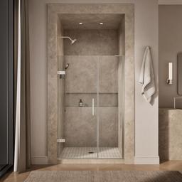 Kohler ComposedE Frameless pivot shower door, 71-3/4'' H x 45-1/4 - 46'' W, with 3/8'' thick Crystal Clear glass - Anodized Brushed Nickel - image 4