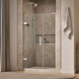 Kohler ComposedE Frameless pivot shower door, 71-3/4'' H x 45-1/4 - 46'' W, with 3/8'' thick Crystal Clear glass - Bright Polished Silver - image 2