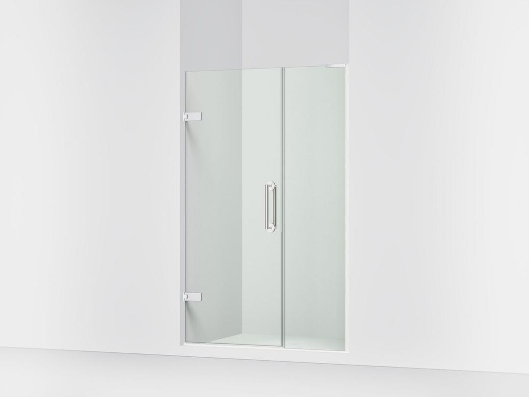 Kohler ComponentsE 71-3/4'' H pivot shower door with 3/8''-thick glass - Bright Polished Silver by Kohler