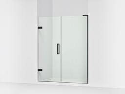 Kohler ComposedE Frameless pivot shower door, 71-3/4'' H x 57-1/4 - 58'' W, with 3/8'' thick Crystal Clear glass - Matte Black - image 1