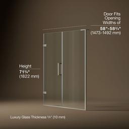 Kohler ComposedE 71-3/4'' H pivot shower door with 3/8''-thick glass - Anodized Brushed Nickel - image 3