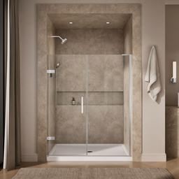 Kohler ComposedE Frameless pivot shower door, 71-3/4'' H x 57-1/4 - 58'' W, with 3/8'' thick Crystal Clear glass - Bright Polished Silver - image 4