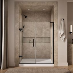 Kohler ComponentsE Frameless pivot shower door, 71-3/4'' H x 58 - 58-3/4'' W, with 3/8'' thick Crystal Clear glass - Matte Black - image 4
