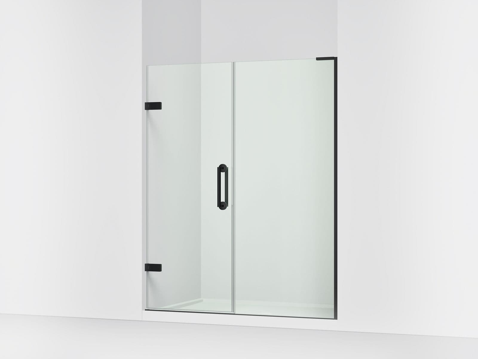 Kohler Components™ 57-1/4"-58" W x 71-3/4" H pivot shower door with 3/8"-thick Crystal Clear glass by Kohler