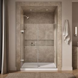 Kohler ComponentsE Frameless pivot shower door, 71-3/4'' H x 58 - 58-3/4'' W, with 3/8'' thick Crystal Clear glass - Anodized Brushed Nickel - image 4