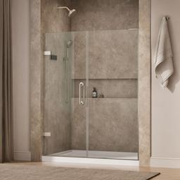 Kohler ComponentsE Frameless pivot shower door, 71-3/4'' H x 57-1/4 - 58'' W, with 3/8'' thick Crystal Clear glass - Anodized Brushed Nickel - image 2