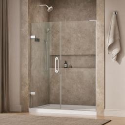 Kohler ComponentsE Frameless pivot shower door, 71-3/4'' H x 57-1/4 - 58'' W, with 3/8'' thick Crystal Clear glass - Bright Polished Silver - image 2