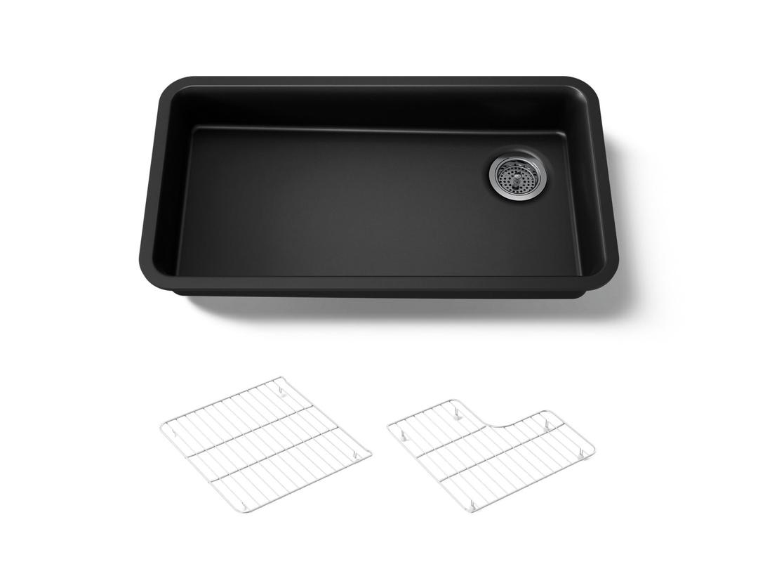 Kohler Cairn 33'' undermount single-bowl kitchen sink - Matte Black by Kohler