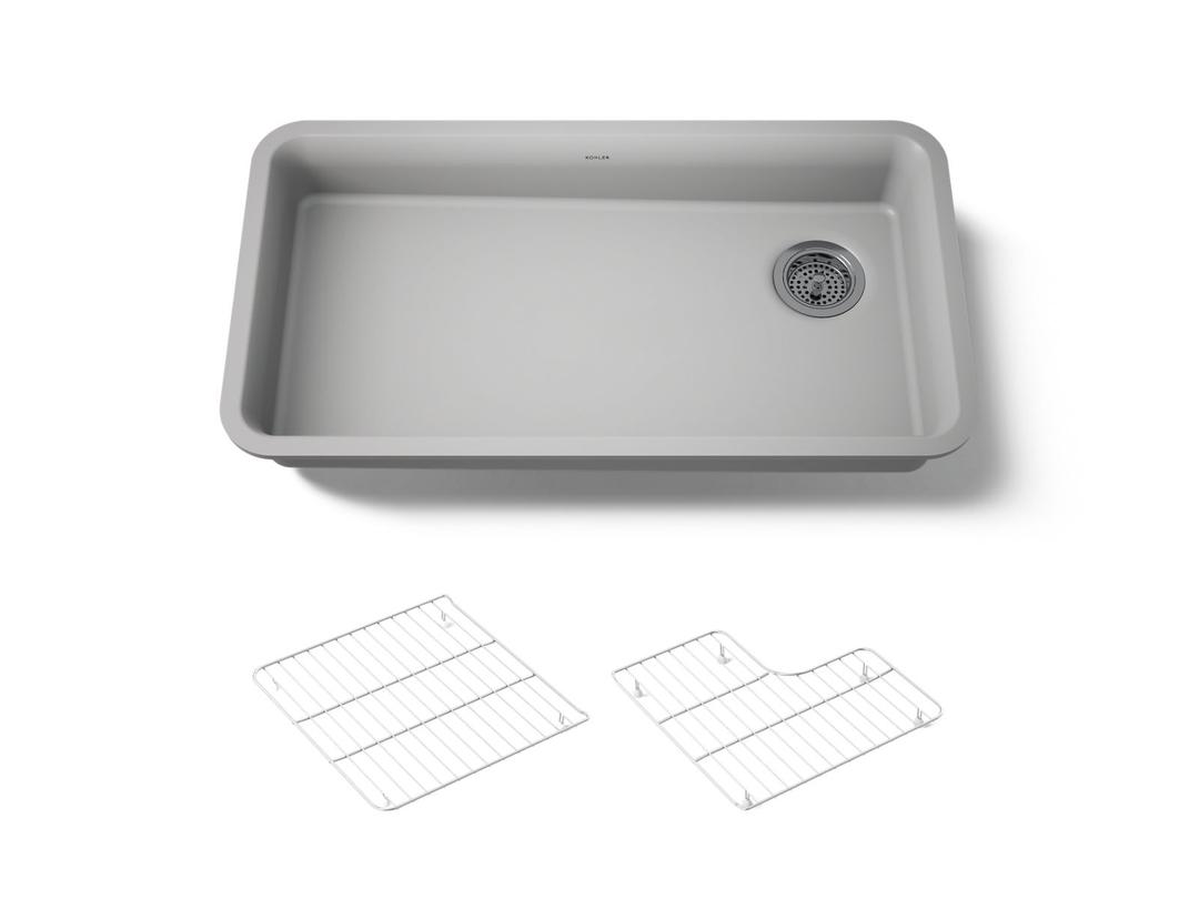 Kohler Cairn 33'' undermount single-bowl kitchen sink - Matte Grey by Kohler