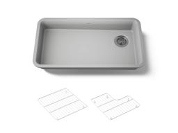 Kohler Cairn 33'' undermount single-bowl kitchen sink - Matte Grey - image 1