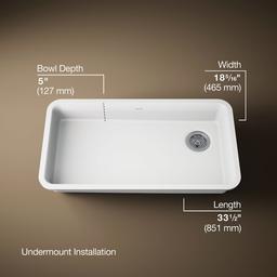 Kohler Cairn 33'' undermount single-bowl kitchen sink - Matte White - image 3