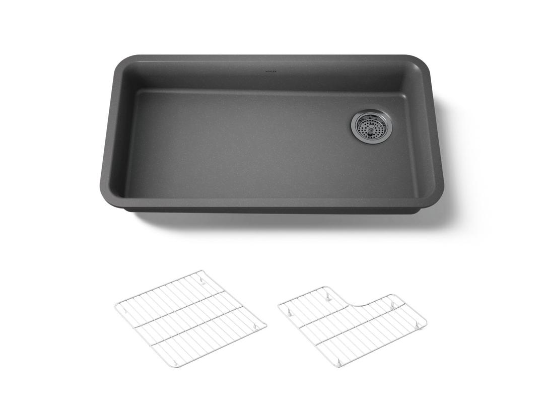 Kohler Cairn 33'' undermount single-bowl kitchen sink - Matte Graphite by Kohler