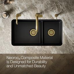 Kohler Cairn Smart Divide 33-1/2'' undermount double-bowl kitchen sink - Matte Black - image 4