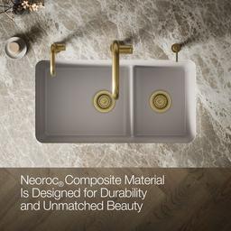 Kohler Cairn Smart Divide 33-1/2'' undermount double-bowl kitchen sink - Matte Taupe - image 4