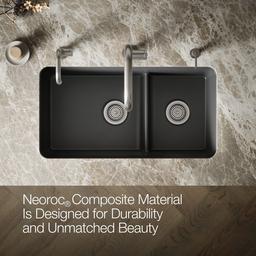 Kohler Cairn Smart Divide 33-1/2'' undermount double-bowl kitchen sink - Matte Graphite - image 4