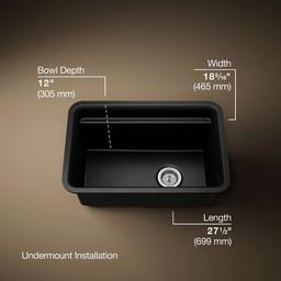 Cairn 27-1/2'' undermount single-bowl utility sink - image 3