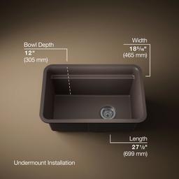 Cairn 27-1/2'' undermount single-bowl utility sink - image 3