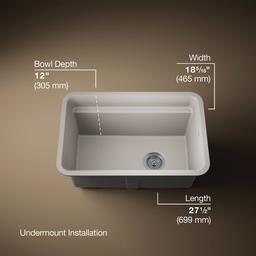 Cairn 27-1/2'' undermount single-bowl utility sink - image 3