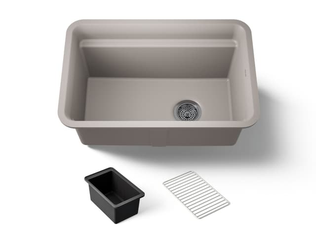 Kohler Cairn 27-1/2'' undermount single-bowl utility sink - Matte Taupe