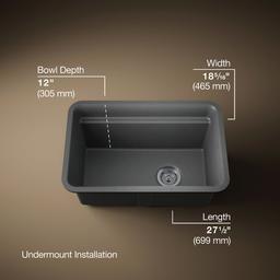Cairn 27-1/2'' undermount single-bowl utility sink - image 3