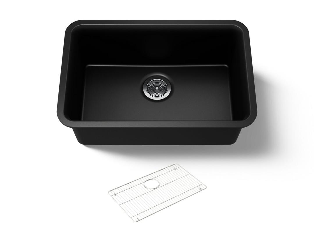 Kohler Cairn 27-1/2'' undermount single-bowl kitchen sink - Matte Black by Kohler