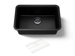 Kohler Cairn 27-1/2'' undermount single-bowl kitchen sink - Matte Black - image 1