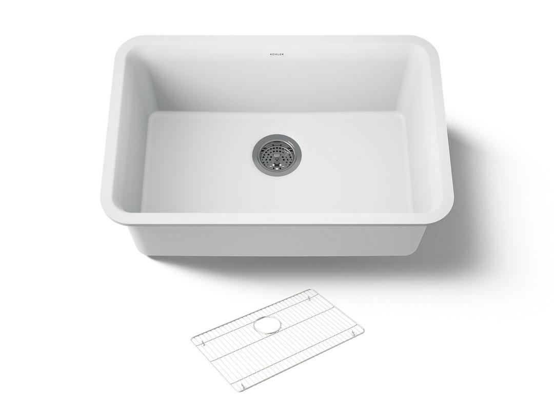 Kohler Cairn 27-1/2'' undermount single-bowl kitchen sink - Matte White by Kohler
