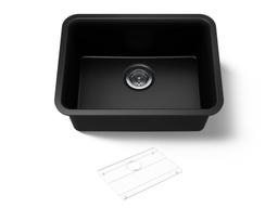 Kohler Cairn 24-1/2'' undermount single-bowl kitchen sink - Matte Black - image 1