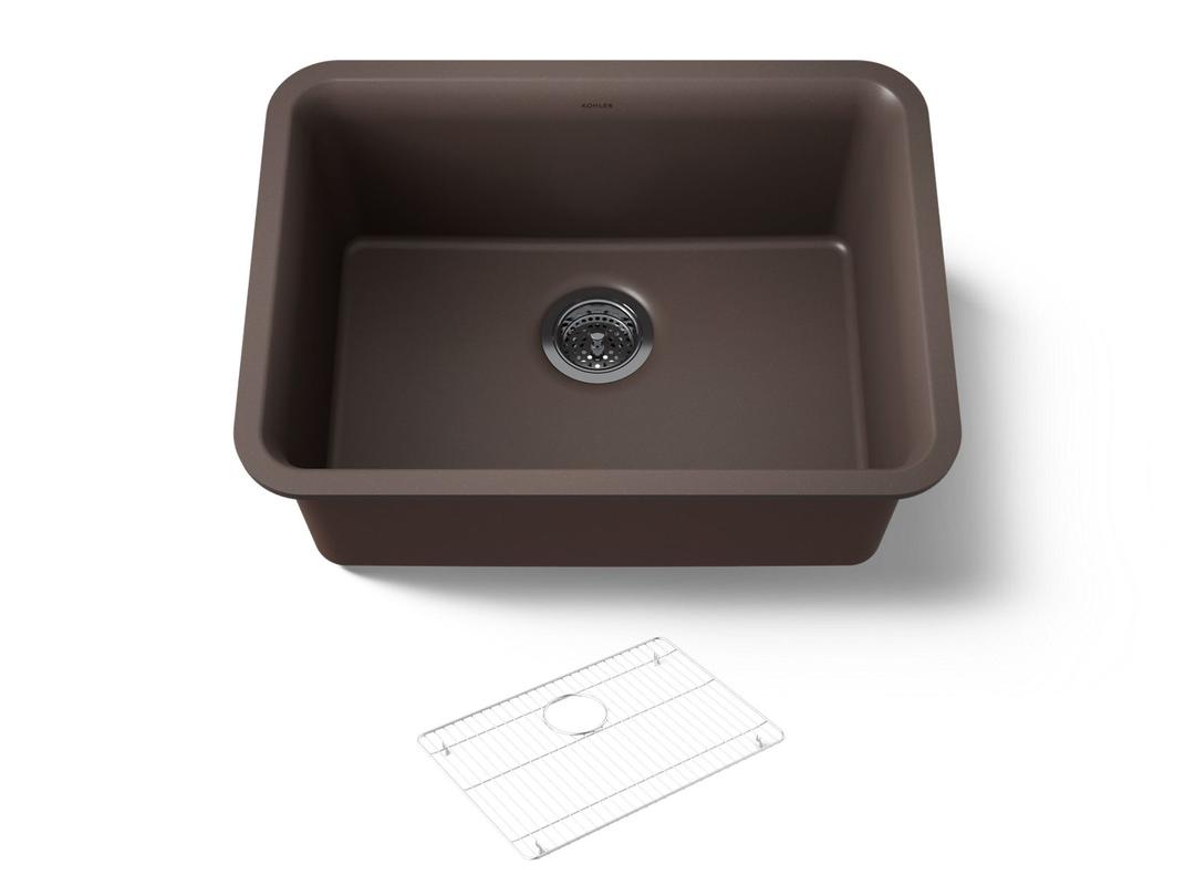 Kohler Cairn 24-1/2'' undermount single-bowl kitchen sink - Matte Brown by Kohler