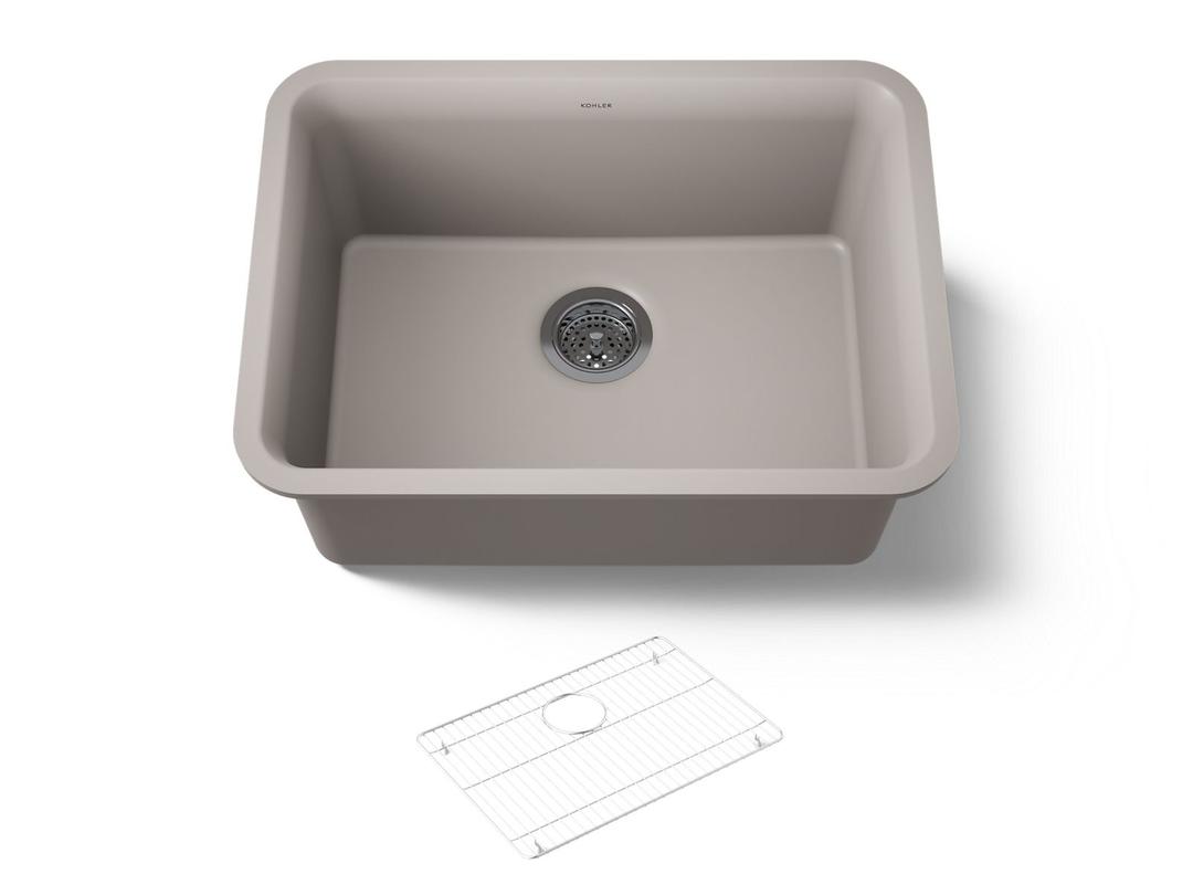 Kohler Cairn 24-1/2'' undermount single-bowl kitchen sink - Matte Taupe by Kohler