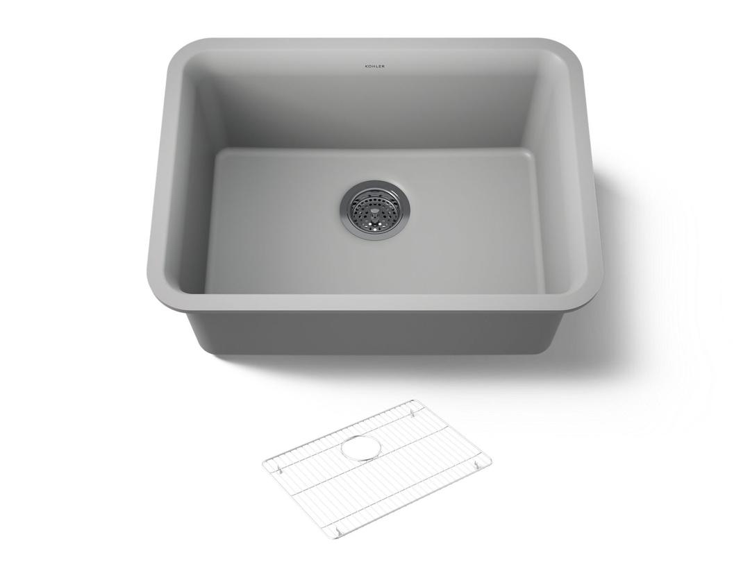 Kohler Cairn 24-1/2'' undermount single-bowl kitchen sink - Matte Grey by Kohler