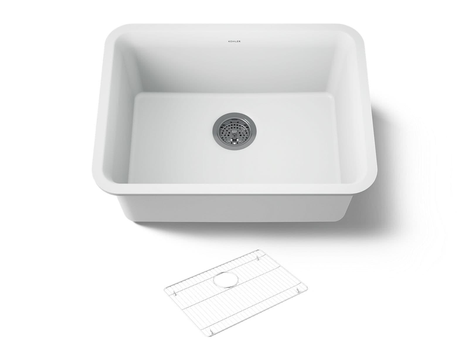 Kohler Cairn 24-1/2'' undermount single-bowl kitchen sink - Matte White by Kohler