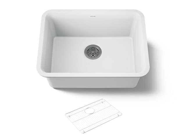Kohler Cairn 24-1/2'' undermount single-bowl kitchen sink - Matte White