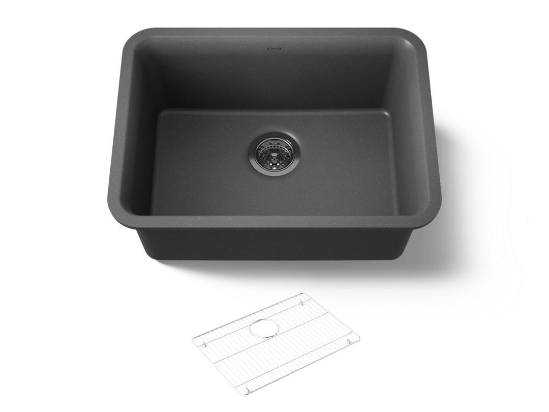 Kohler Cairn 24-1/2'' undermount single-bowl kitchen sink - Matte Graphite by Kohler