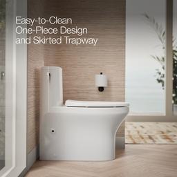 Kohler Spacity One-Piece Compact Elongated Toilet With Skirted Trapway 1.28 Gpf - White - image 4