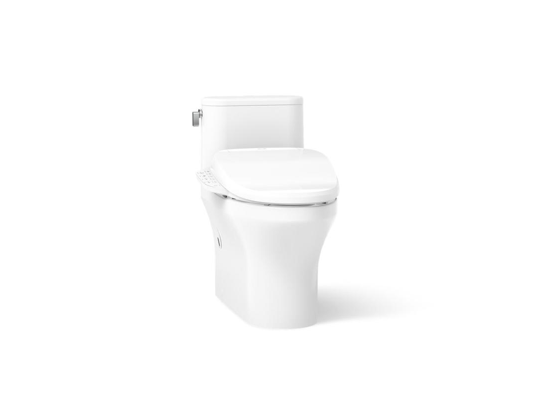 Kohler Spacity Hidden Cord One-Piece Compact Elongated Toilet With Skirted Trapway 1.28 Gpf - White by Kohler
