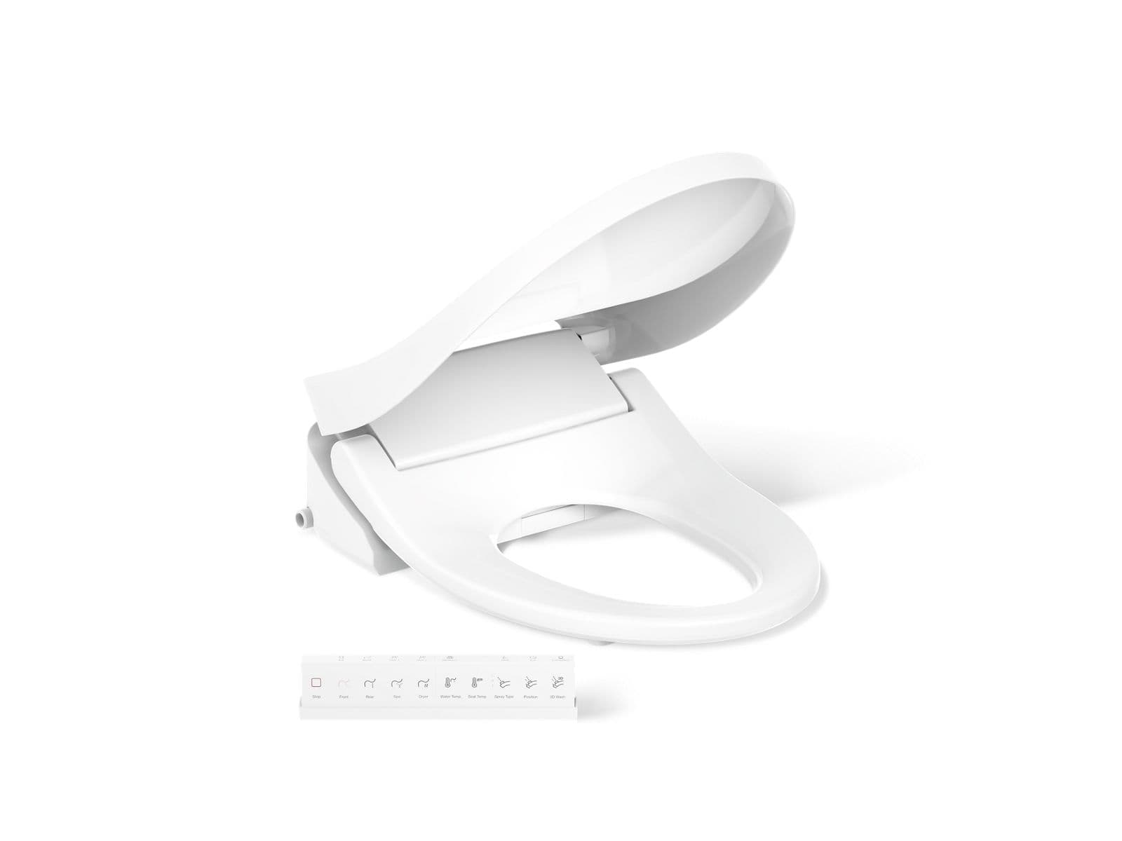 Kohler PureWash E815 Elongated bidet toilet seat with remote control - White by Kohler