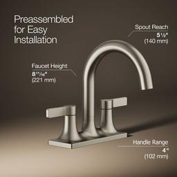Kohler Venza Centerset bathroom sink faucet, 0.5 gpm - Vibrant Brushed Nickel - image 3