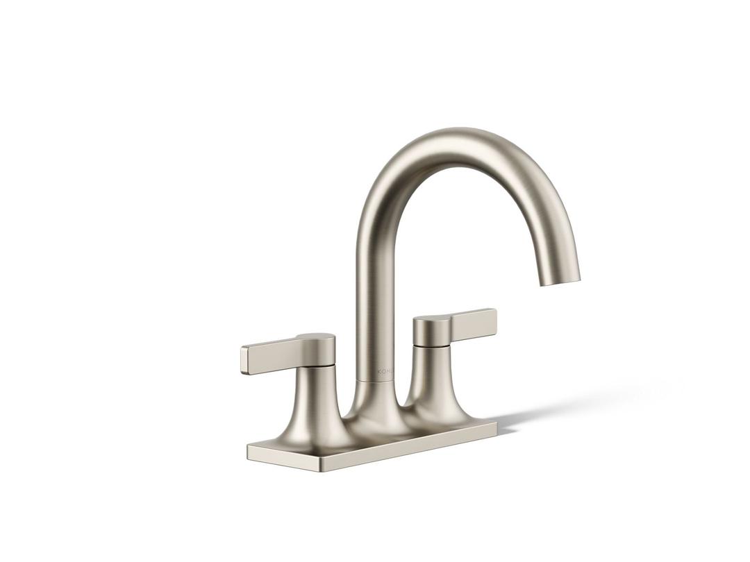 Kohler Venza Centerset bathroom sink faucet, 0.5 gpm - Vibrant Brushed Nickel by Kohler