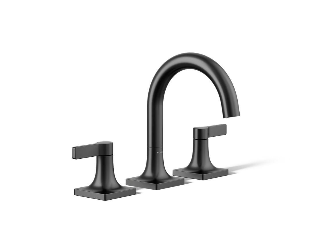 Kohler Venza Widespread bathroom sink faucet, 0.5 gpm - Matte Black by Kohler