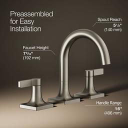 Kohler Venza Widespread bathroom sink faucet, 1.2 gpm - Vibrant Brushed Nickel - image 3