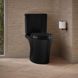 Kohler Veil Two-piece elongated toilet with skirted trapway, 1.28 gpf - Black - image 2