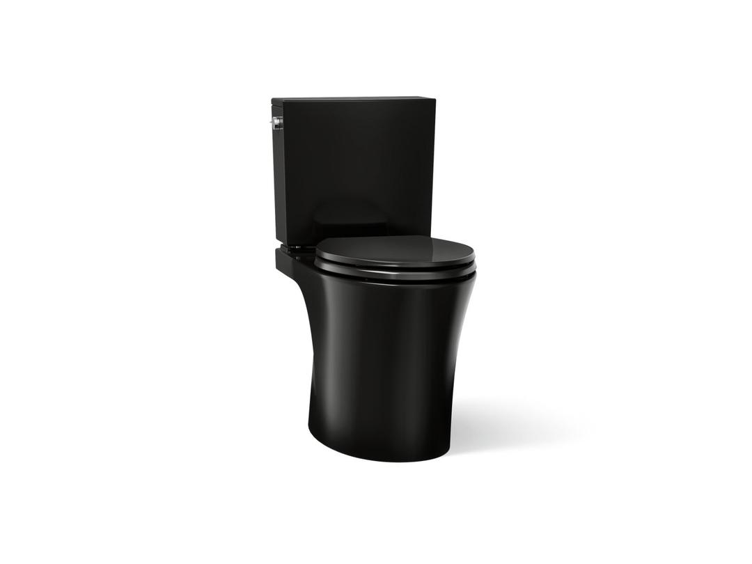 Kohler Veil Two-piece elongated toilet with skirted trapway, 1.28 gpf - Black by Kohler