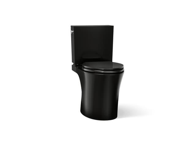 Kohler Veil Two-piece elongated toilet with skirted trapway, 1.28 gpf - Black