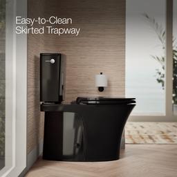 Kohler Veil Two-piece elongated toilet with skirted trapway, 1.28 gpf - Black - image 4